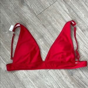 Cherry Red padded Bikini Swim Top